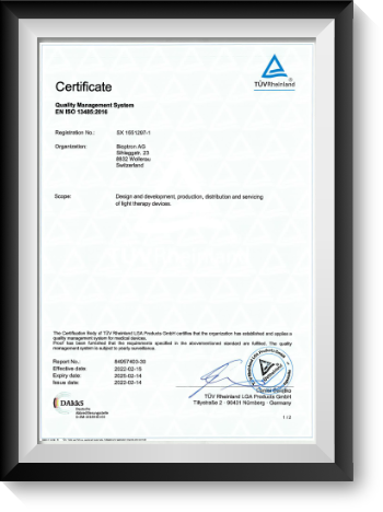 Certificate ISO 13485